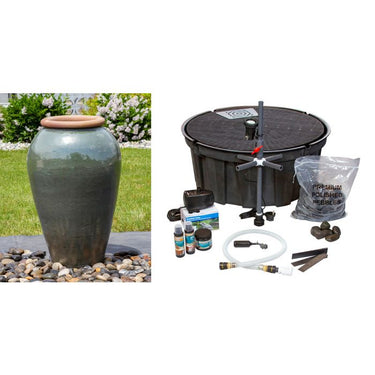 Tuscany FNT3898 Ceramic Triple Vase Complete Fountain Kit Vase Fountain Blue Thumb